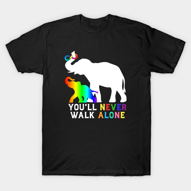 Elephant Autism Acceptance T-Shirt by mia_me